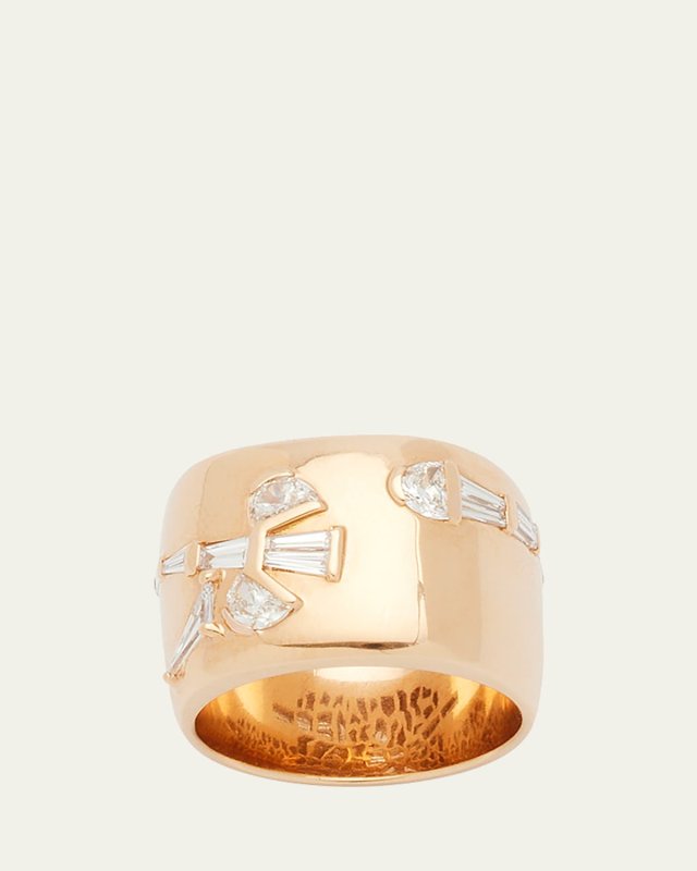 Wrapped Crocus Ring in White Diamonds and 20K Recycled Rose Gold, Size
